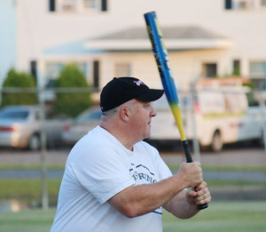 Playing for the Lewis Super old-timers team in 2013, Dan Miner was named MVP after recording three hits, and he says making “a bunch of spectacular plays at the plate.”  Photo provided