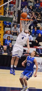 Wincowski is 6-foot-2, athletic and can jump, as this photo of him dunking vs. Haldane confirms. Photo by Terri Shambo