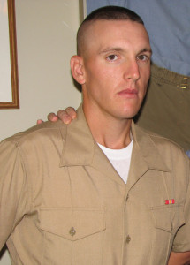 Private Chris Ruckert of Hartford, after U.S. Marines Corps boot camp at Parris Island. Chronicle photo/David Cederstrom