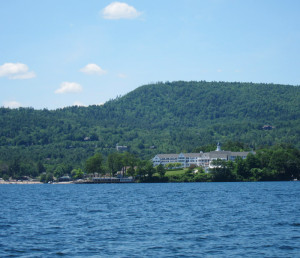 The Pinnacle, seen behind The Sagamore, is now protected — The Lake George Land Conservancy  (LGLC) announced last Friday completion of a “5-year conservation effort” to protect the Bolton peak known as The Pinnacle. “The closing occurred on July 16...at which time LGLC purchased the 73-acre property for $525,000. LGLC then simultaneously sold the land, with a conservation easement, to the Town of Bolton. The Town donated the easement, and purchased the protected property from LGLC for $150,000. The Town will keep the property open to the public as a hiking resource, and LGLC will soon complete a management contract with the Town to maintain its trail system and look after the property.” The LGLC formed as an outgrowth of the Fund for Lake George.