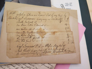 Abraham Wing’s 1776 complaint: Itemization of things he said a soldier took and didn’t pay for.  