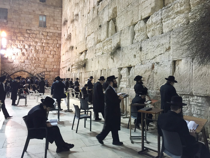 At Judaism’s 2,000 year old Western Wall in Jerusalem’s Old City, people pray 24 hours a day, seven days a week. The site is sacred because of its direct connection to the Second Temple destroyed by the Romans in 70 A.D. What stands on the Mount now is Islam’s Dome of the Rock, sacred to Muslims. This is a fraught situation. Out of camera range there’s a major Israeli military and police presence.  Chronicle photo/Mark Frost