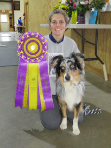 Wendy Cerilli and her six-year-old Australian Shepherd Holster, who won the Masters Agility competition on Feb. 13 at the Westminster Dog Show in New York, Chronicle photo/Mark Frost