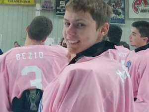 Hockey player Otto Miller, when he played in a ‘Pink in the Rink’ fund-raiser in high school.
