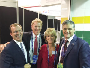 From left: Brett West, Rich and Beth Schermerhorn, and Fox News personality Sean Hannity. 