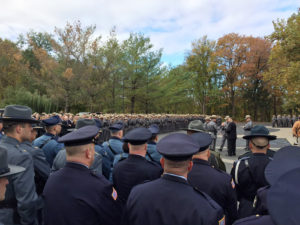 New York State Correction Officer Don Bovair, like Trooper Pratt a South High graduate, took this photo as he stood with several co-workers and hundreds of other law enforcement officers outside of the funeral at St. Michael’s Church in South Glens Falls.